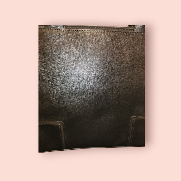 Tory Burch Ella Pebble Leather and Canvas Tote Large Shoulder Everyday Luxury - Picture 10 of 10